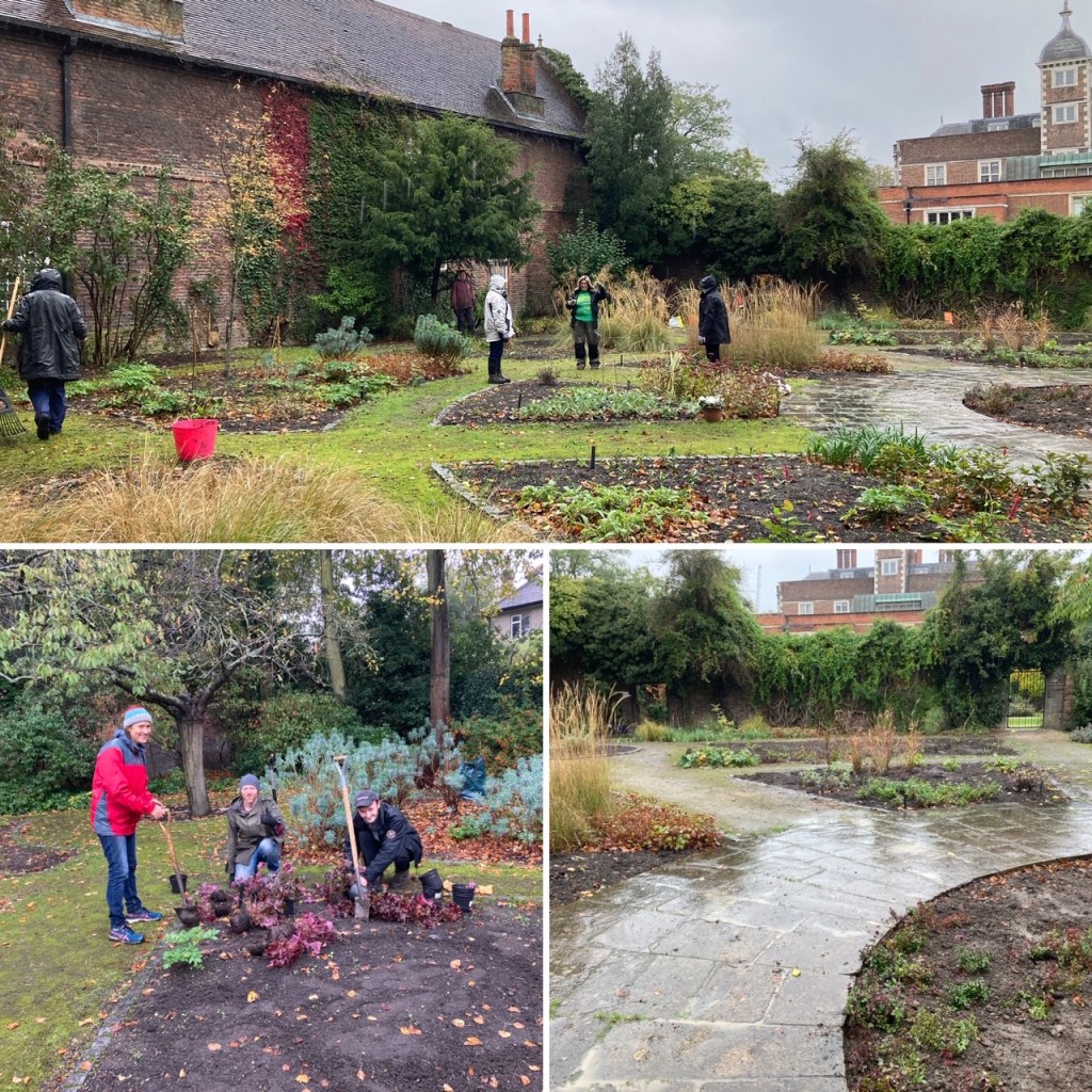 CABAHS volunteers in the Old Pond Garden, Charlton House, October 2020