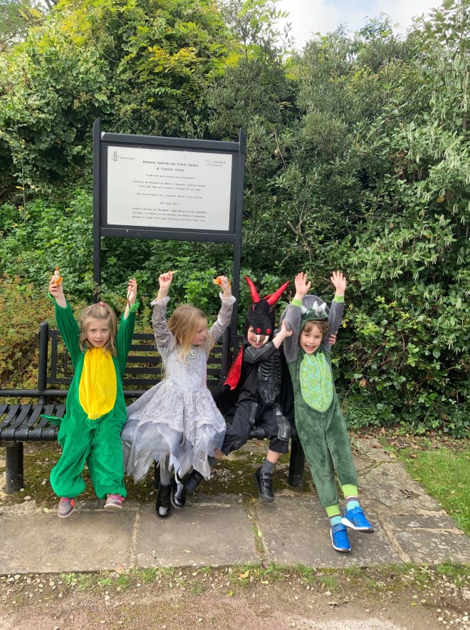 Young Explorers on the Charlton House gardens 'Spooky Spiders Trail', Halloween 2021