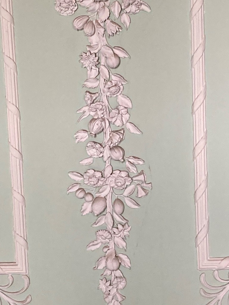 Plasterwork fruits on the Grand Staircase at Charlton House