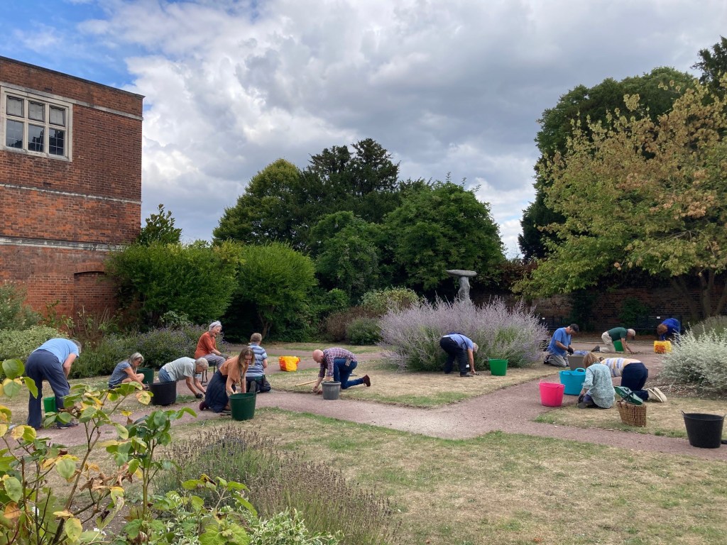 Removing stones in the Peace Garden
