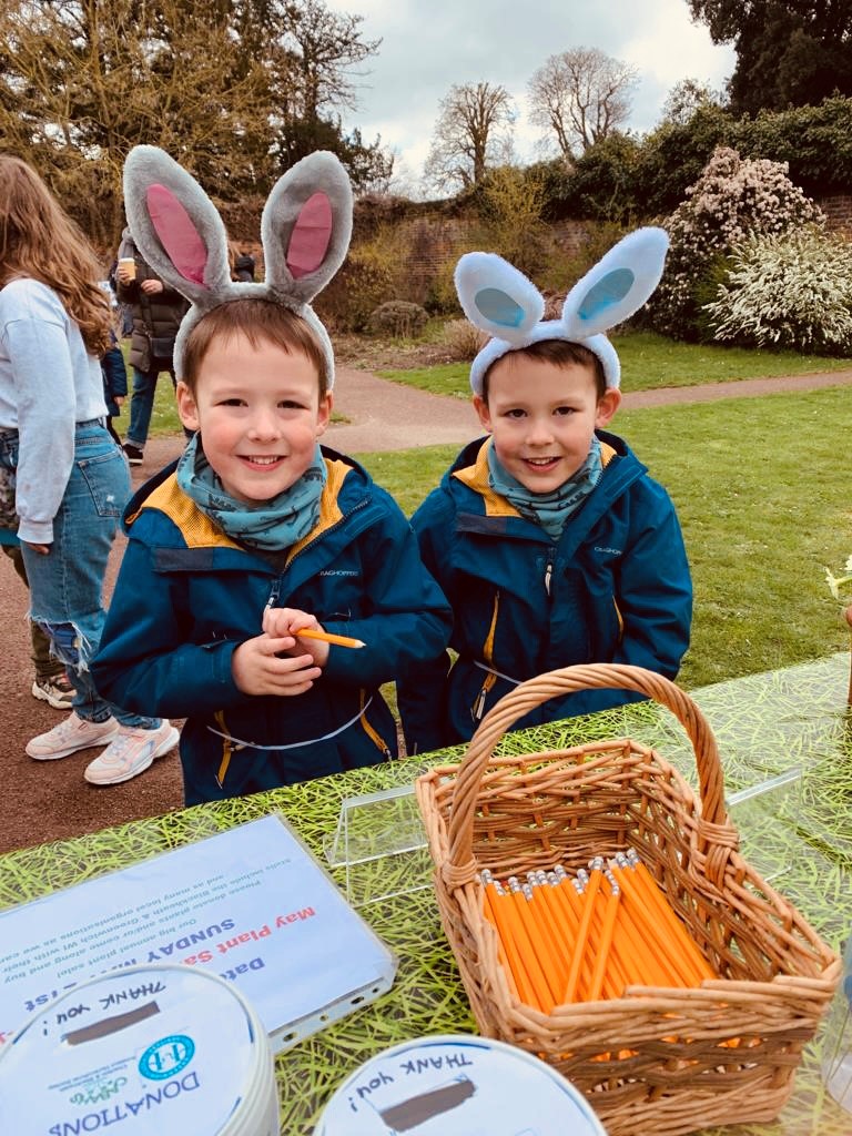 The twins with bunny ears