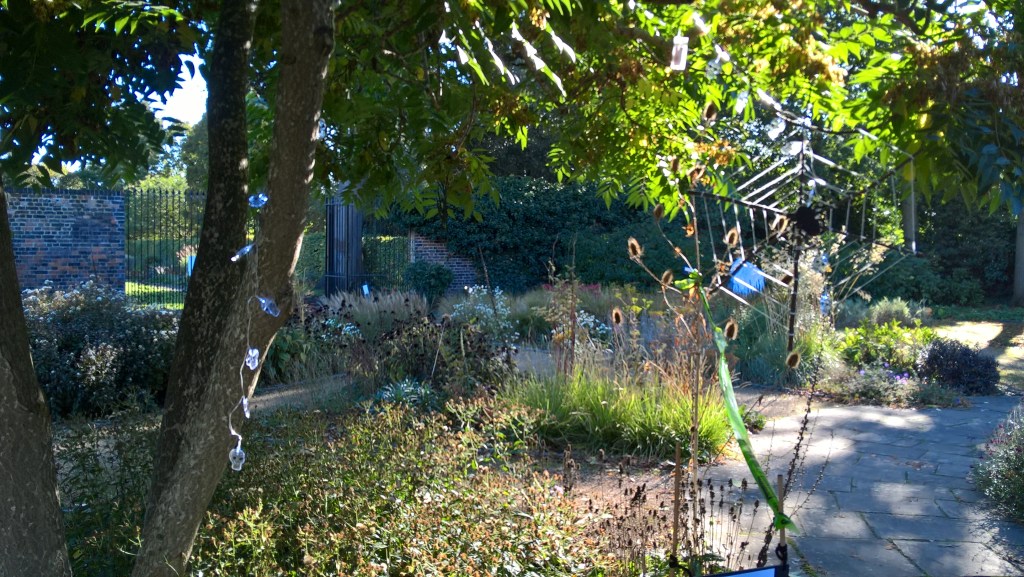 Gardens with spider web