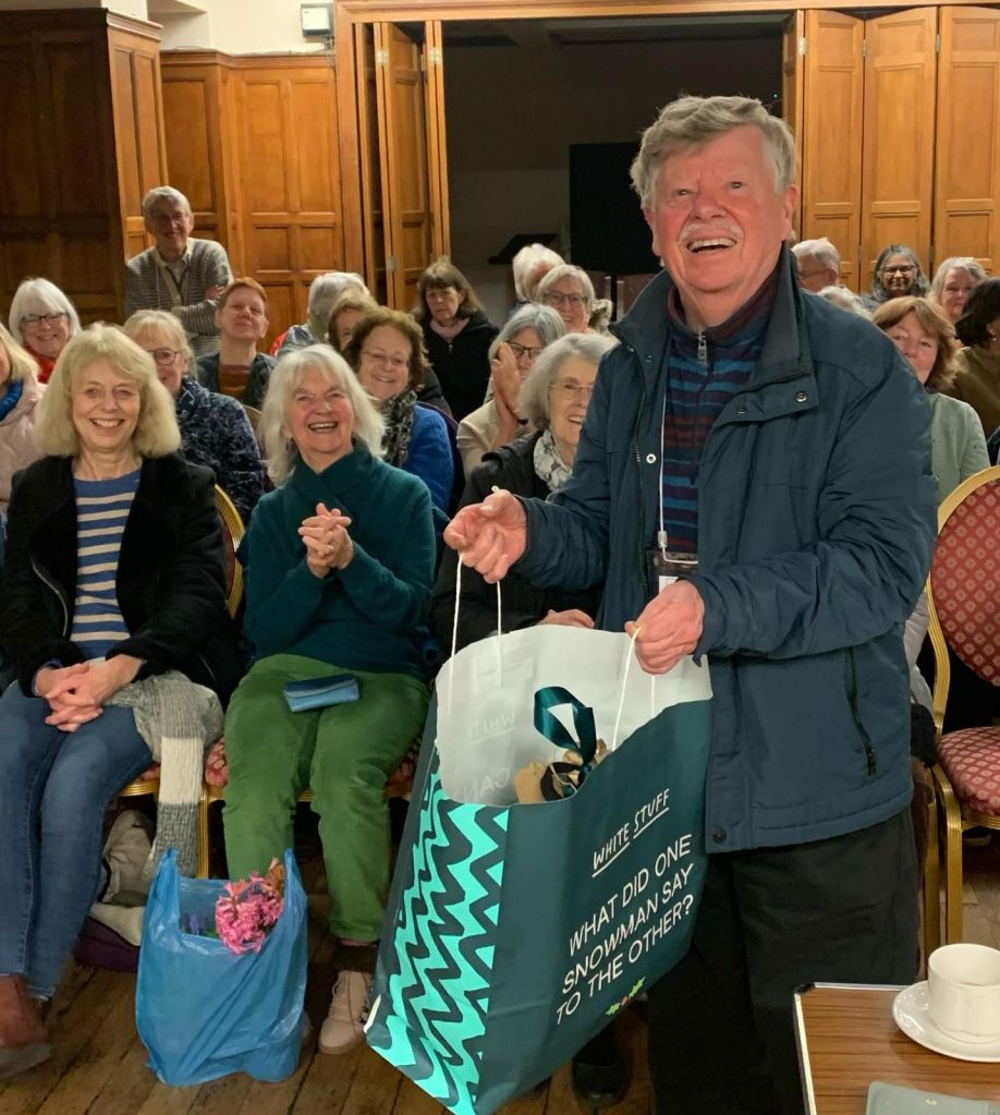 Terry receiving his gift for long service