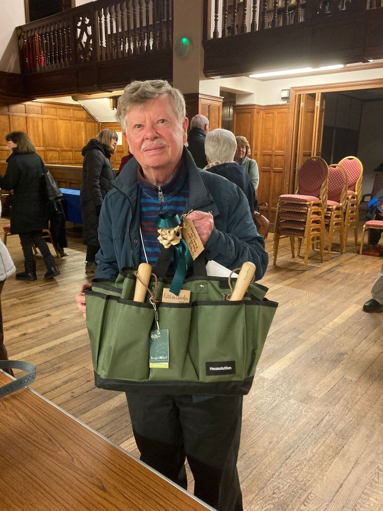 Terry with his gift from the Committee