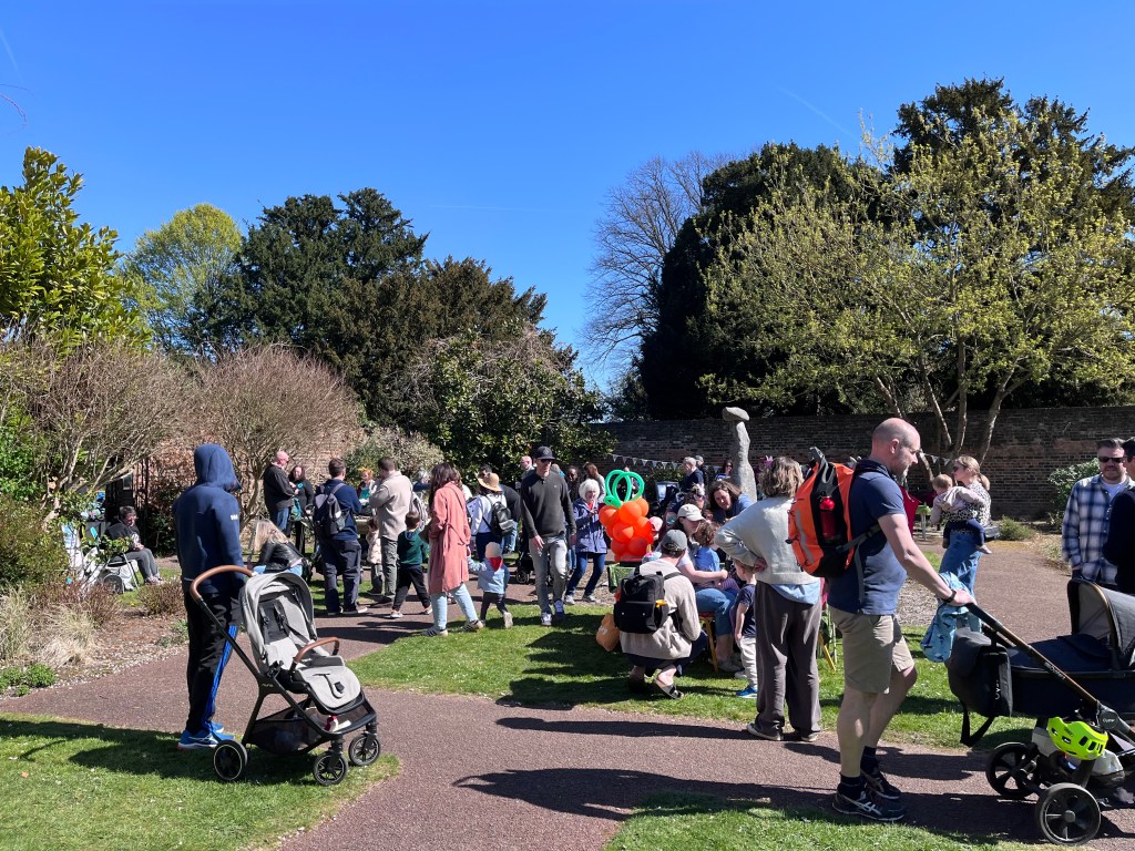 Crowds in the Peace  garden