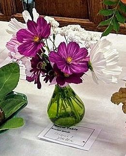 'Cosmos and yarrow' Show Table, July 2025