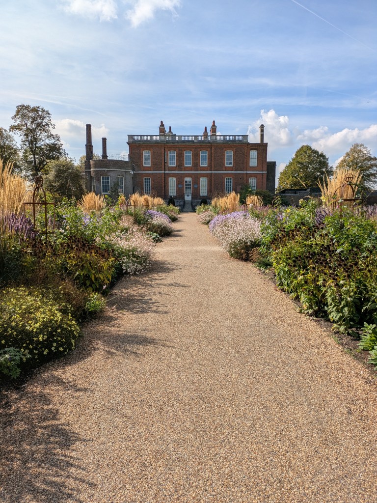 Rose Garden central avenue and Ranger's House. Greenwich Park, September 2025