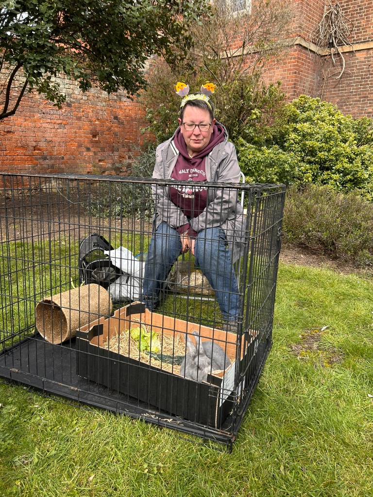 Juli and Snowy the rabbit
