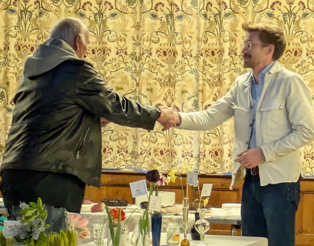 Edward H receiving his 'Best in Class 1' certificate from John Hughes CABAHS Spring Show 2026