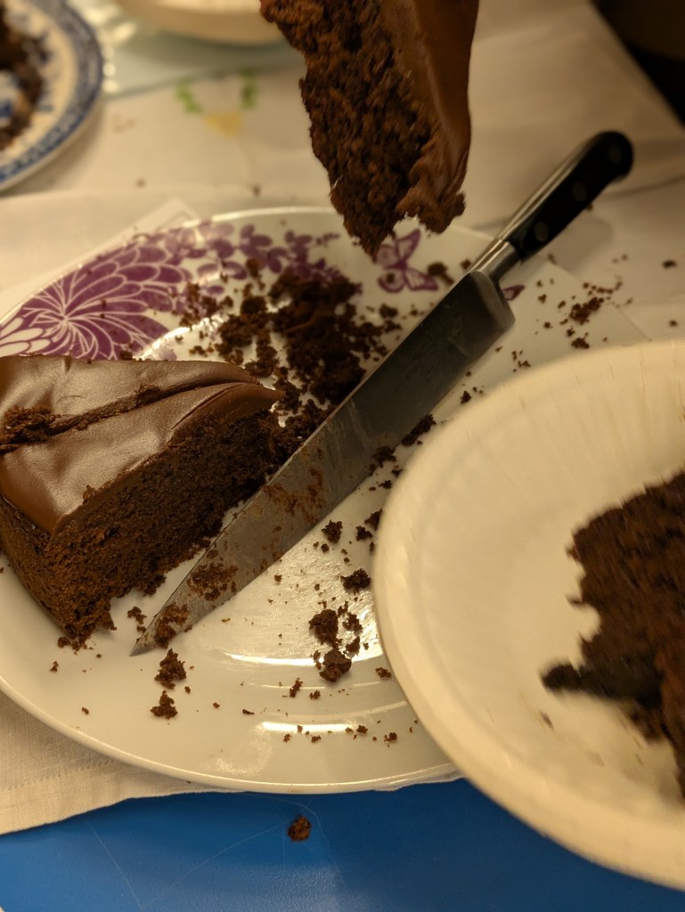 Estelle's winning cake, nearly gone...