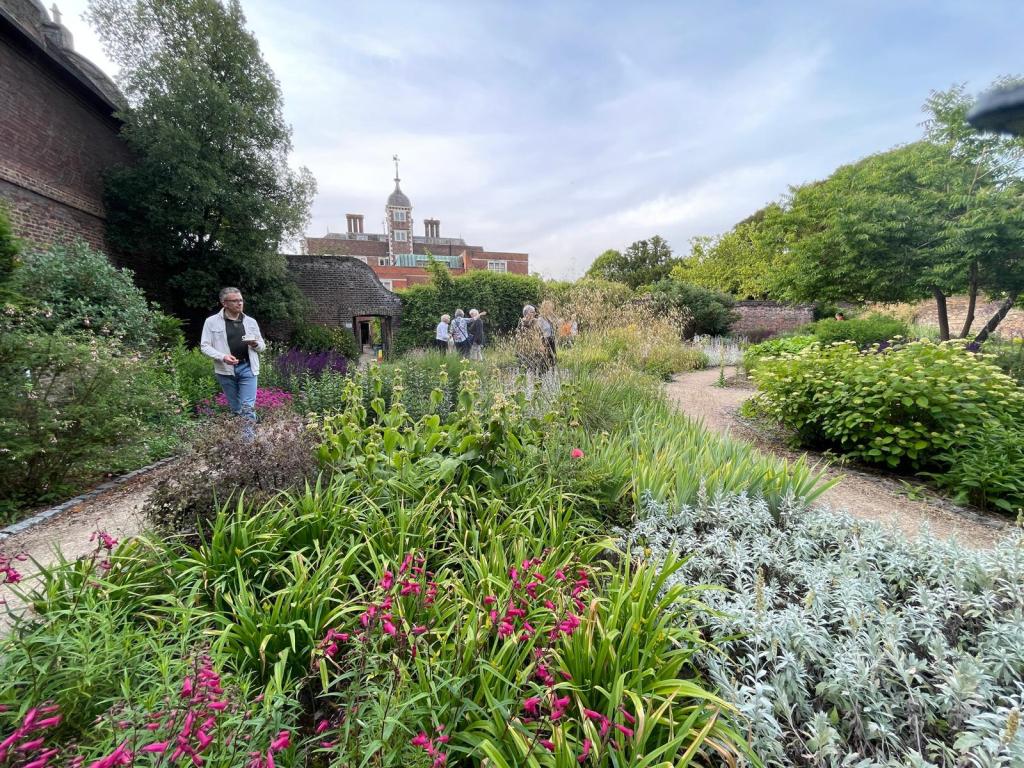 Members stroll around the Old Pond Garden before the CABAHS GQT, June 2026