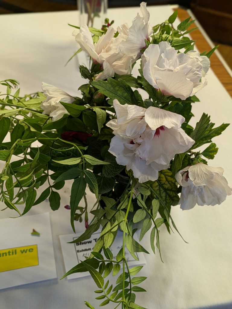 A summer posy on the Show Table, August 2026
