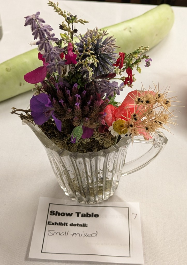 Sweet, small mixed posy on the Show Table, August 2026