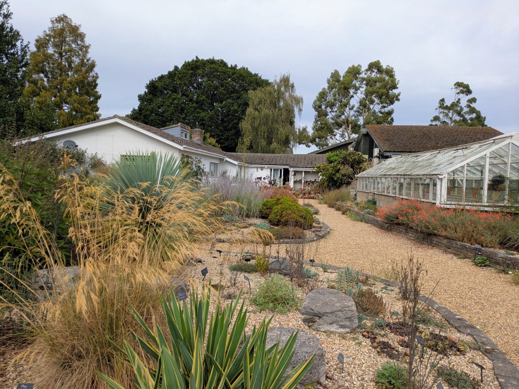 Beth Chatto's house, greenhouse and Scree Garden, September 2026 Beth Chatto's house, greenhouse and Scree Garden, September 2026